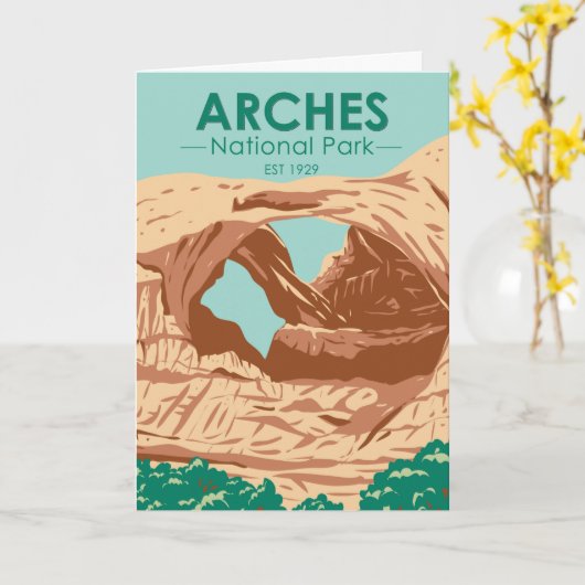 Arches National Park Double Arch  Kaart (Gele Bloem)