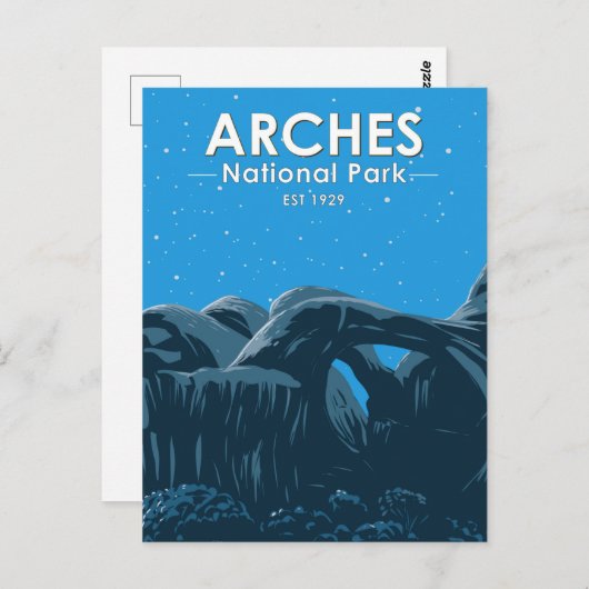 Arches National Park Double Arch Night Sky  Briefkaart (Voorkant / Achterkant)