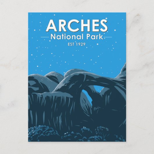Arches National Park Double Arch Night Sky  Briefkaart (Voorkant)