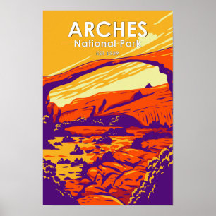 Arches National Park Double Arch Sunset  Poster