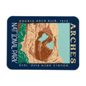 Arches National Park Dubbele Arch Retro Verhard Magneet (Horizontaal)