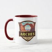 Arches National Park Illustratie Retro Mok (Links)