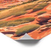 Arches National Park Illustratie Retro Poster (Hoek)