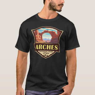 Arches National Park Illustratie Retro T-shirt