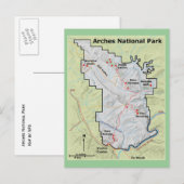 Arches National Park Kaart Briefkaart (Voorkant / Achterkant)
