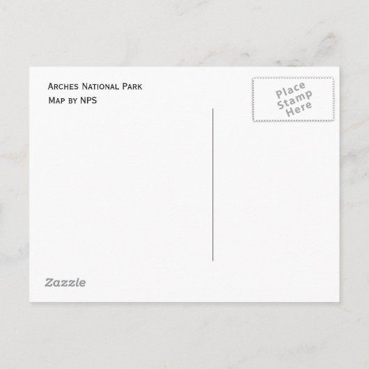 Arches National Park Kaart Briefkaart (Achterkant)