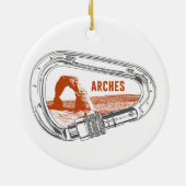 Arches National Park Klim Carabiner Keramisch Ornament (Achterkant)