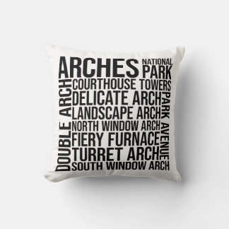 Arches National Park Landmarks Typografie Woordkun Kussen
