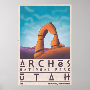 Arches National Park Print Retro Reisposter