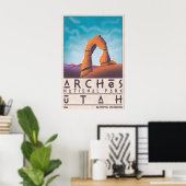Arches National Park Print Retro Reisposter (Thuiskantoor)