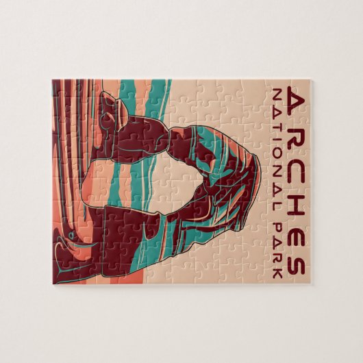 Arches National Park Retro Abstract Legpuzzel (Horizontaal)