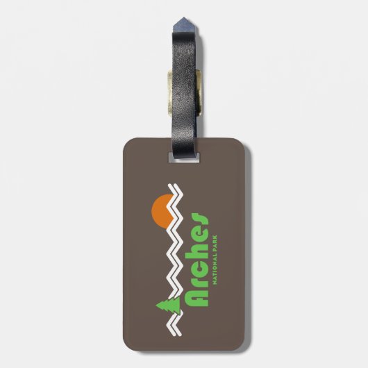 Arches National Park Retro Bagagelabel (Achterkant verticaal)