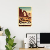 Arches National Park Retro Poster (Thuiskantoor)