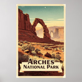 Arches National Park Retro Poster