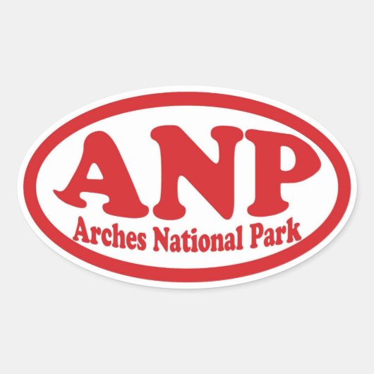 Arches National Park rode ovale sticker (Voorkant)