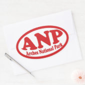 Arches National Park rode ovale sticker (Envelop)