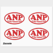 Arches National Park rode ovale sticker (Vel)