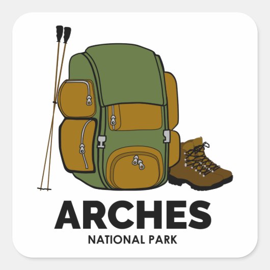 Arches National Park rugzak Vierkante Sticker (Voorkant)