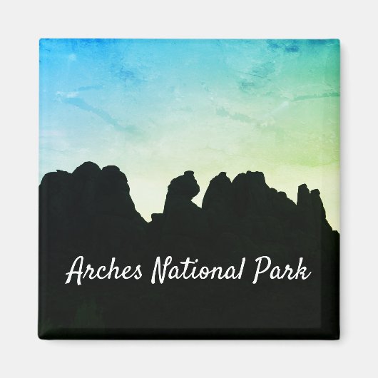 Arches National Park Silhouette Magnet (Voorkant)
