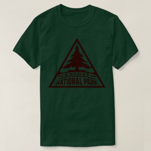 Arches National Park Tree Driehoek Bruin T-shirt (Design voorkant)