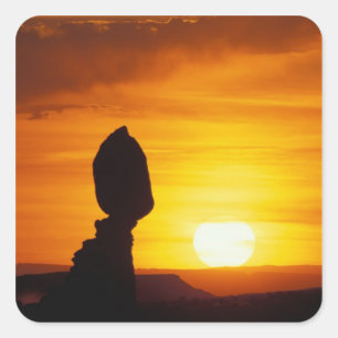 Arches National Park, UT Balance Rock bij Vierkante Sticker