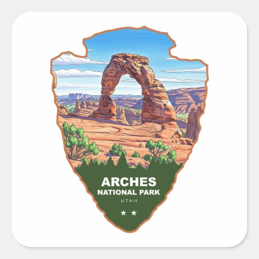 Arches National Park Utah Arrowhead Vierkante Sticker (Voorkant)