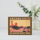 Arches National Park Utah Balanced Rock Trail Briefkaart (Staand voorkant)