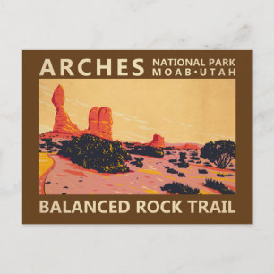 Arches National Park Utah Balanced Rock Trail Briefkaart