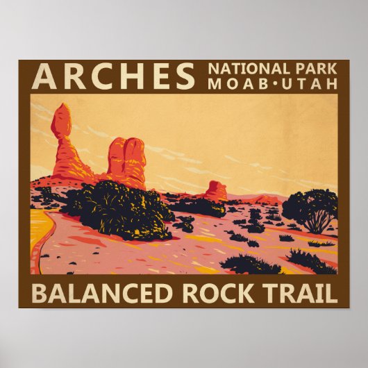 Arches National Park Utah Balanced Rock Trail Poster (Voorkant)