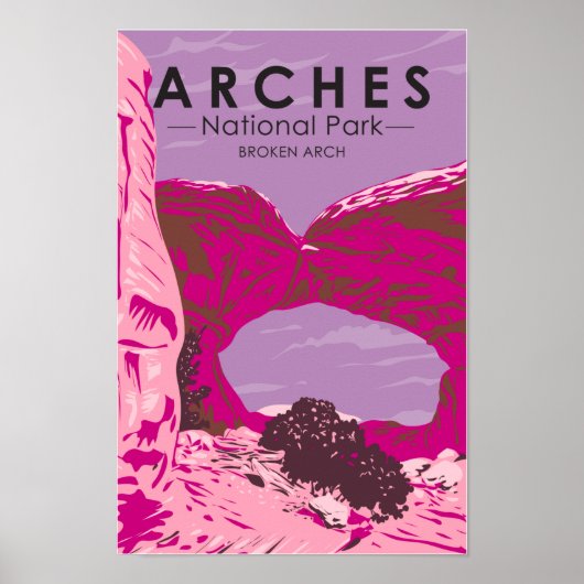 Arches National Park Utah Broken Arch  Poster (Voorkant)