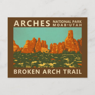 Arches National Park Utah Broken Arch Trail Retro Briefkaart
