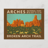 Arches National Park Utah Broken Arch Trail Retro Briefkaart (Voorkant)