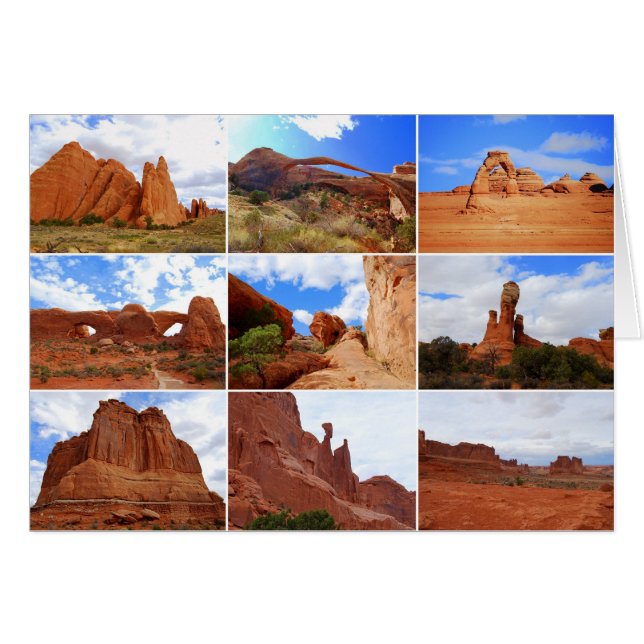 Arches National Park, Utah, Collage Card (Voorkant Horizontaal)