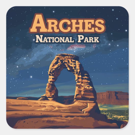 Arches National Park Utah Delicate Arch Moab Vierkante Sticker (Voorkant)