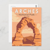 Arches National Park Utah Delicate Arch Retro Briefkaart (Voorkant / Achterkant)