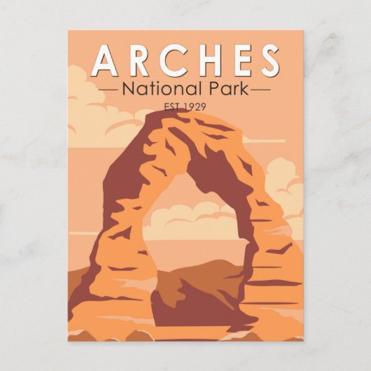 Arches National Park Utah Delicate Arch Retro Briefkaart (Voorkant)