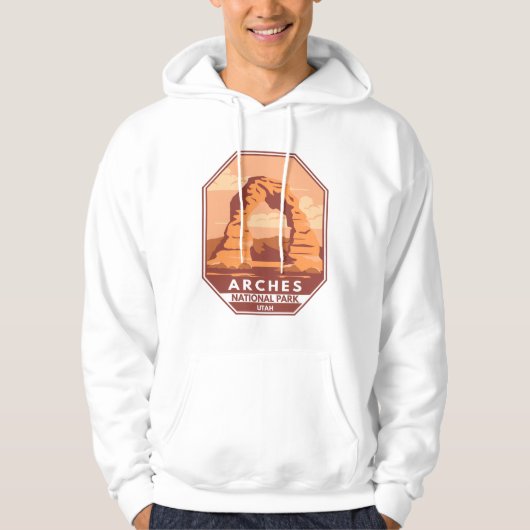 Arches National Park Utah Delicate Arch Retro Hoodie (Voorkant)