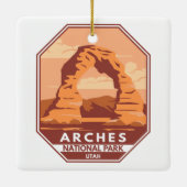Arches National Park Utah Delicate Arch Retro Keramisch Ornament (Achterkant)