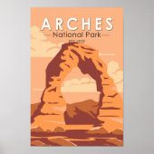 Arches National Park Utah Delicate Arch Retro Poster (Voorkant)