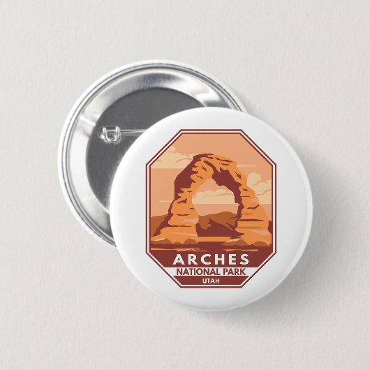 Arches National Park Utah Delicate Arch Retro Ronde Button 5,7 Cm (Voorkant /achterkant)