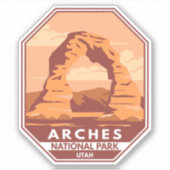 Arches National Park Utah Delicate Arch Retro Sticker (Voorkant)