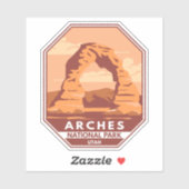Arches National Park Utah Delicate Arch Retro Sticker (Vel)