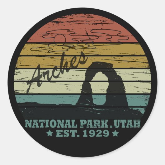 Arches National Park Utah Delicate Arch  Ronde Sticker (Voorkant)