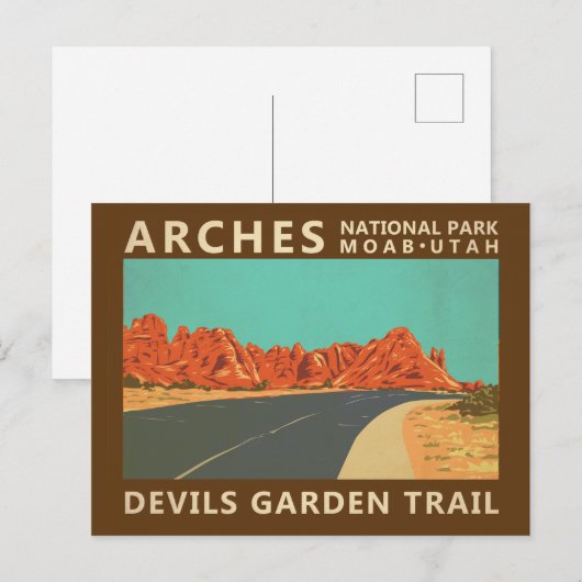 Arches National Park Utah Devils Garden Trail Briefkaart (Voorkant / Achterkant)