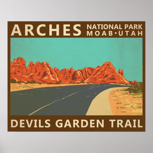 Arches National Park Utah Devils Garden Trail Poster (Voorkant)
