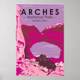 Arches National Park Utah Gebroken Boog Vintage Poster