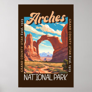 Arches National Park Utah in distressed staat Poster