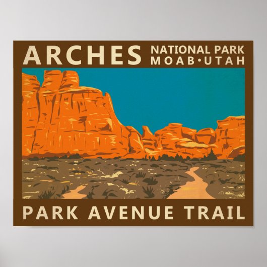 Arches National Park Utah Park Avenue Trail 2 Poster (Voorkant)