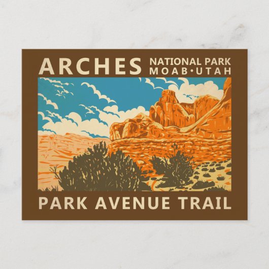 Arches National Park Utah Park Avenue Trail 3 Briefkaart (Voorkant)