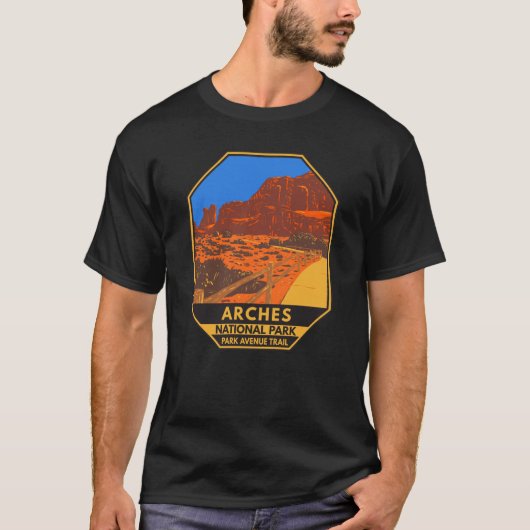 Arches National Park Utah Park Avenue Trail T-shirt (Voorkant)